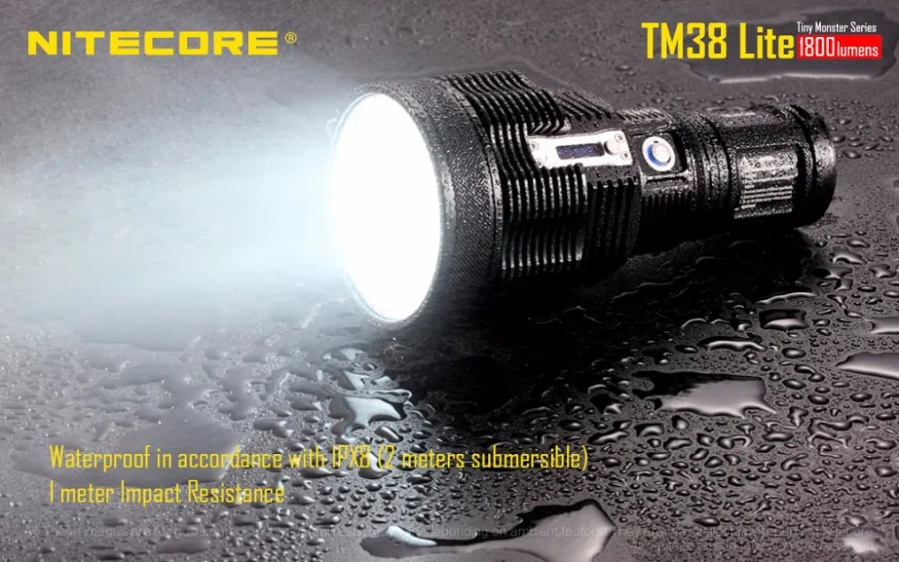 NITECORE TM38 Lite Flashlight Monster series 1800 Lumens 1400m long distance beam using 4* 18650 rechargeable batteries
NITECORE TM38 Lite Flashlight Monster series 1800 Lumens 1400m long distance beam using 4* 18650 rechargeable batteries