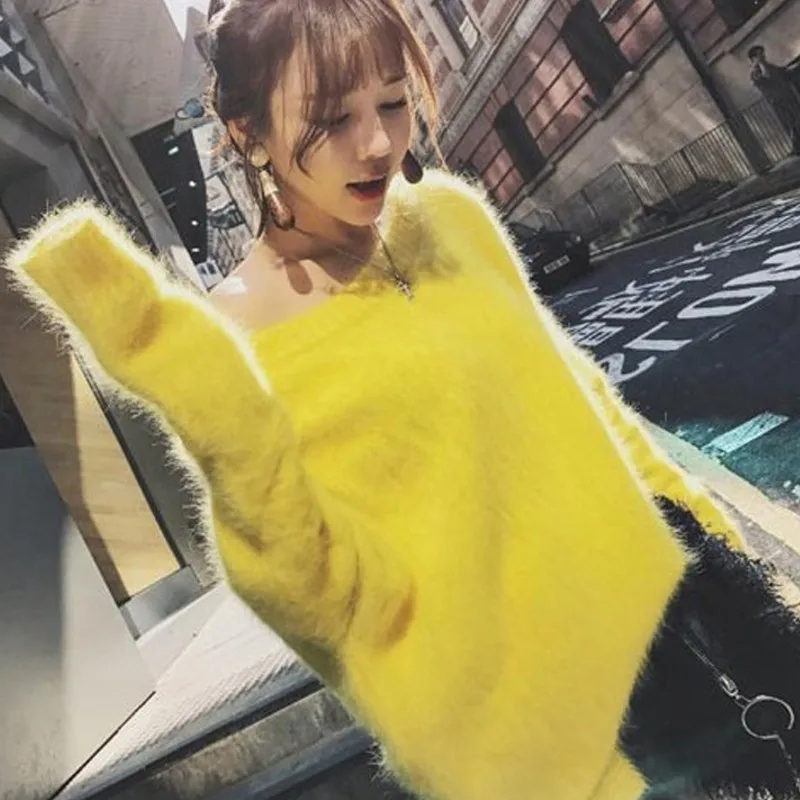 2019 oversize mohair sweater women casual wool knitted jumpers 2018 autumn winter long sleeve warm thick pullovers tops
2019 oversize mohair sweater women casual wool knitted jumpers 2018 autumn winter long sleeve warm thick pullovers tops