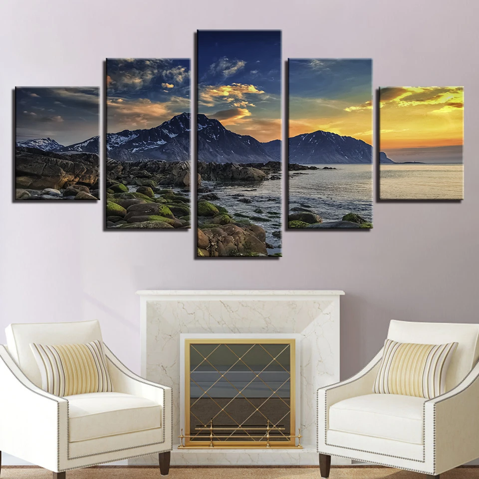 Living Room Wall Decor Framework HD Printing 5 Pieces Mountain Sunset Sea Landscape Poster Paintings Modular Canvas Pictures Art
Living Room Wall Decor Framework HD Printing 5 Pieces Mountain Sunset Sea Landscape Poster Paintings Modular Canvas Pictures Art
