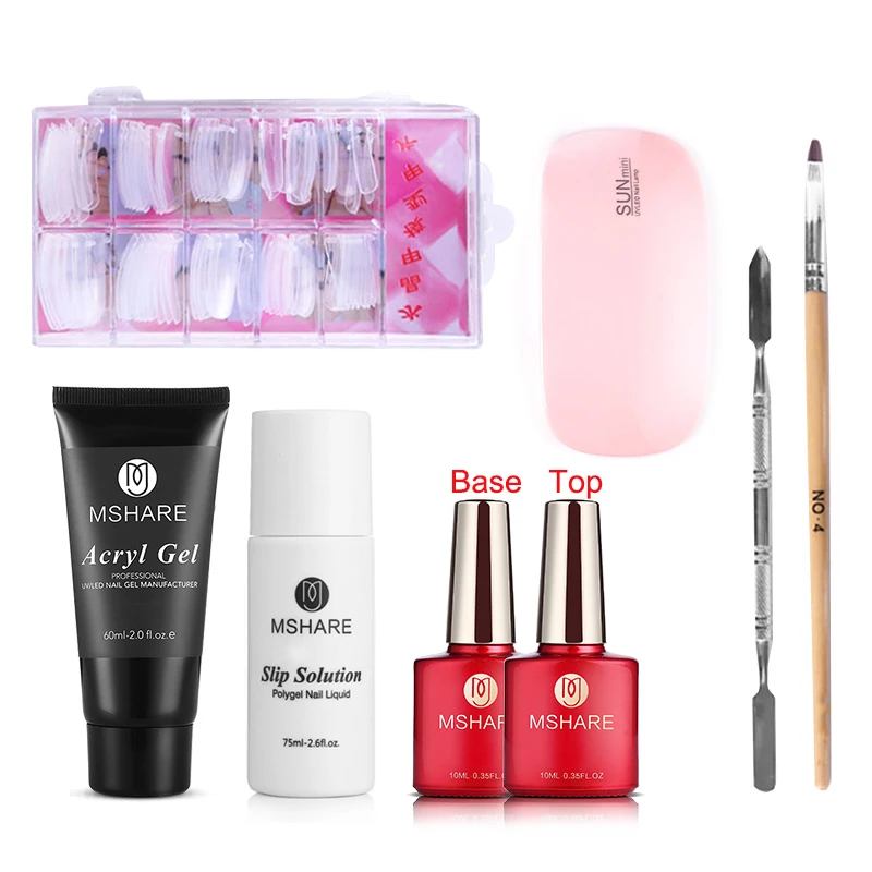 MSHARE 60ml Poly Gel kit with Lamp 8pcs Polygel Kit UV Builder Gel Brush Tool Slip Solution Nails Tips Acrylgel Sets Kits
MSHARE 60ml Poly Gel kit with Lamp 8pcs Polygel Kit UV Builder Gel Brush Tool Slip Solution Nails Tips Acrylgel Sets Kits