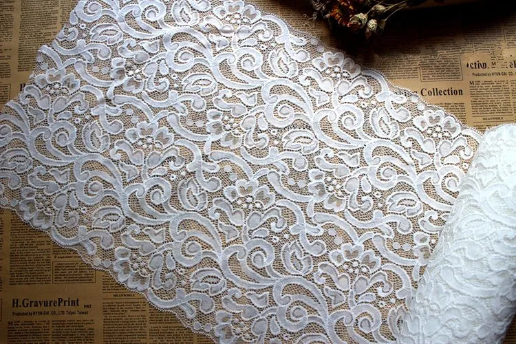 Width 37CM White Elastic Stretch Lace Trim Soft Floral Decoration Crafts Sewing Lace Fabric For Dress Making
Width 37CM White Elastic Stretch Lace Trim Soft Floral Decoration Crafts Sewing Lace Fabric For Dress Making