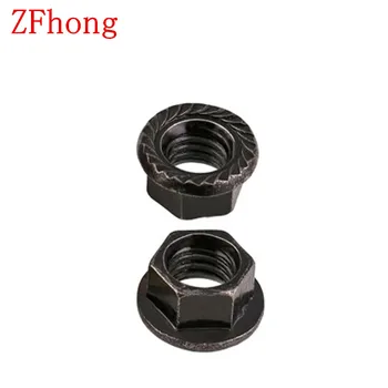DIN6923 M8 M Steel with black zinc hex flange Nut Nuts