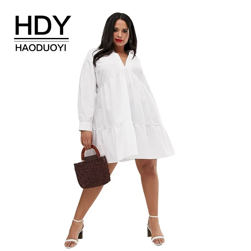 HDY Haoduoyi 2019 New Fashion Plus Size V-neck Short Mini Simple Commuter Ladies Casual Fit Loose Summer T-shirt Mini Dress
HDY Haoduoyi 2019 New Fashion Plus Size V-neck Short Mini Simple Commuter Ladies Casual Fit Loose Summer T-shirt Mini Dress