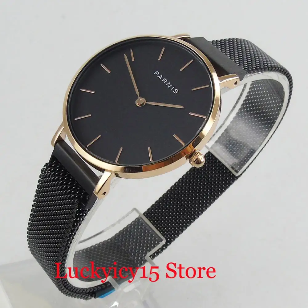 PARNIS 32mm Lady Women's Quartz Watch With Luxury Design Black Dial Gold Watch Case
PARNIS 32mm Lady Women's Quartz Watch With Luxury Design Black Dial Gold Watch Case