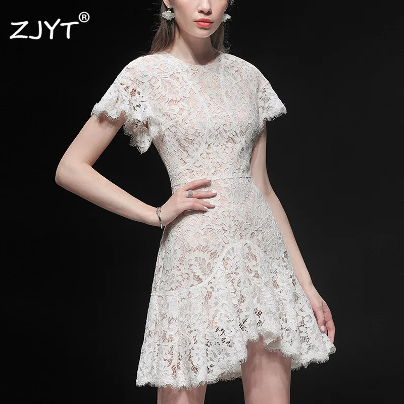 Fashion Summer Designer Runway Dress Women 2019 Elegant Short Sleeve Hollow Out Mini White Lace Party Dresses Vestidos
Fashion Summer Designer Runway Dress Women 2019 Elegant Short Sleeve Hollow Out Mini White Lace Party Dresses Vestidos