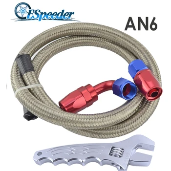 ESPEEDER AN 6 Straight 90 Degree Swivel Fittings Hose End Adapter Kit AN6 Fuel Hose Stainless Steel Braided 1M Hose With Spanner
ESPEEDER AN 6 Straight 90 Degree Swivel Fittings Hose End Adapter Kit AN6 Fuel Hose Stainless Steel Braided 1M Hose With Spanner