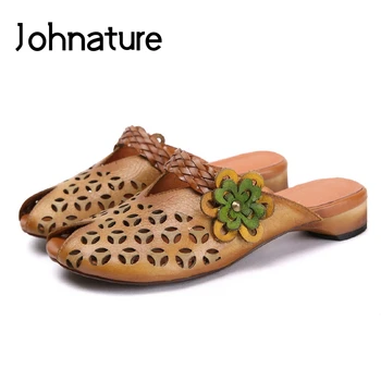 Johnature Genuine Leather Summer Slides Floral Outside Slippers Totem Flat With National Style Sandals Handmade Women Shoes
Johnature Genuine Leather Summer Slides Floral Outside Slippers Totem Flat With National Style Sandals Handmade Women Shoes
