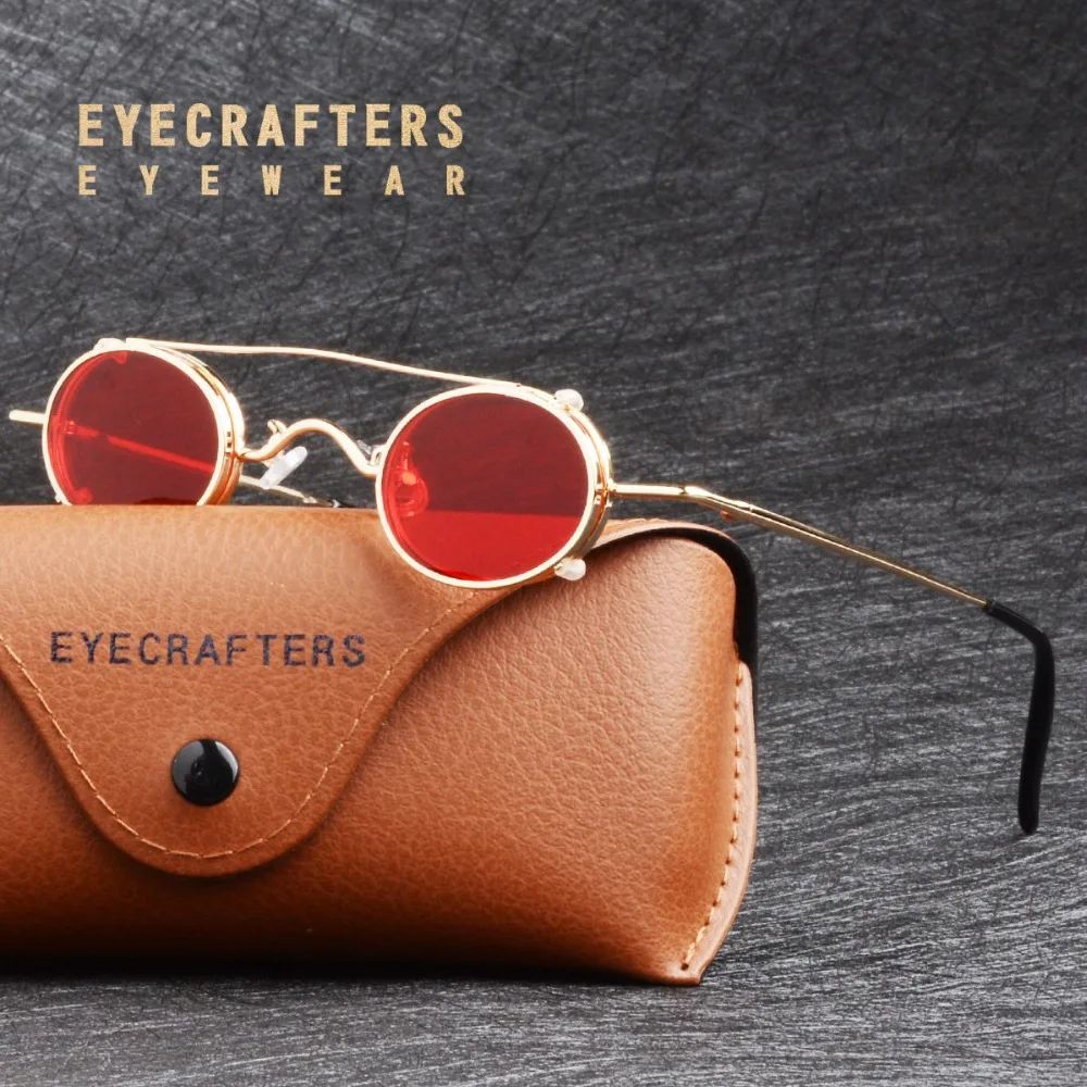 Retro Vintage Fashion Womens Small Round Metal Steampunk Sunglasses Mens Double Bridge John Lennon Sunglasses Removable Red Lens
Retro Vintage Fashion Womens Small Round Metal Steampunk Sunglasses Mens Double Bridge John Lennon Sunglasses Removable Red Lens