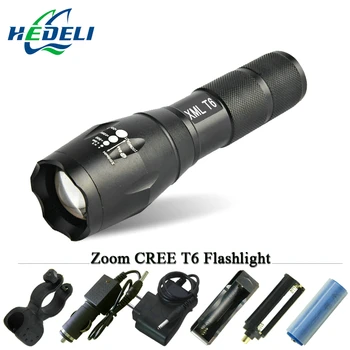 

led Flashlight LED CREE XM-L T6 Torch lanterna Zoomable Waterproof Hand Light 3000 lumens AAA OR 18650 rechargeable battery