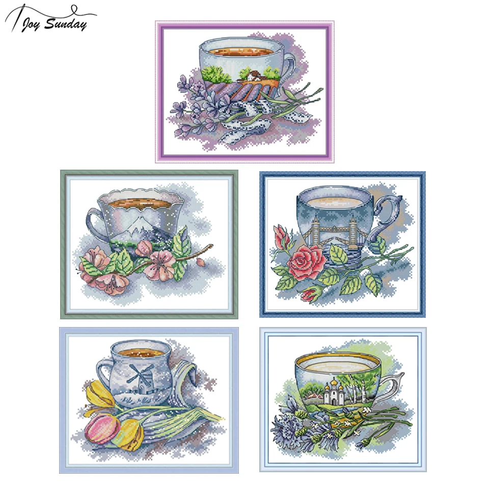 Joy Sunday Teacup Series Stamped Cross Stitch Kits Canvas Aida 14ct 11ct DMC Embroidery Fabric for Cross Stitch DIY Needlework
Joy Sunday Teacup Series Stamped Cross Stitch Kits Canvas Aida 14ct 11ct DMC Embroidery Fabric for Cross Stitch DIY Needlework