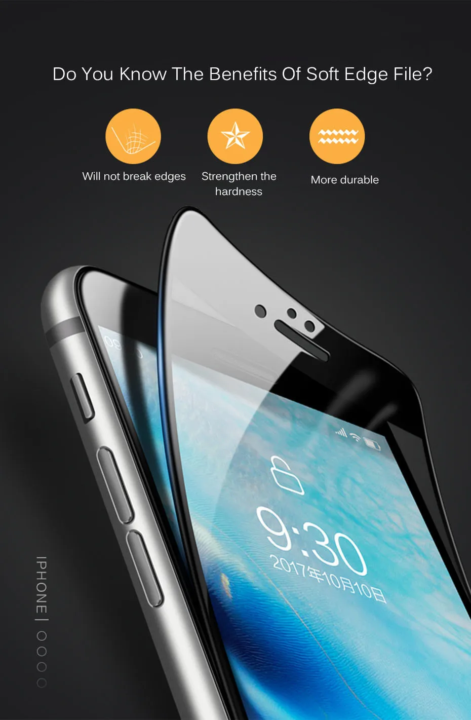 MOUSEMI 9H Tempered Glass On The For iPhone 7 6S 3D Glass For iPhone X XS MAX XR 8 Plus Soft Edge Full Cover Glass For iPhone 6 (1)