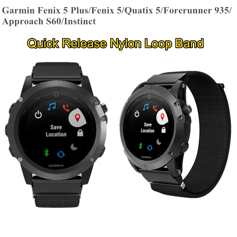 Quick Release Black Nylon Sport Band for Garmin Fenix 5 Plus/Fenix 5/Quatix 5/Forerunner 935/Approach S60 Nylon Woven Strap Belt
Quick Release Black Nylon Sport Band for Garmin Fenix 5 Plus/Fenix 5/Quatix 5/Forerunner 935/Approach S60 Nylon Woven Strap Belt