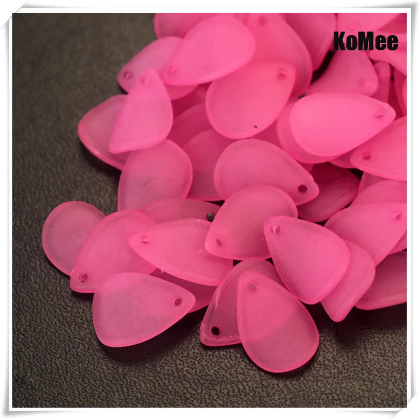 

Wholesale 1000pcs/lot Hot Pink Acrylic Frosted Petals Leaves Beads 12*17mm Pendant Bracelet Craft DIY Beads For Jewelry Making