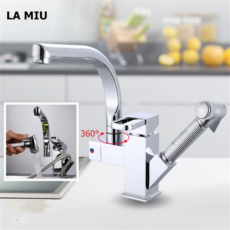 LA MIU Free Shipping Pull Out Kitchen Faucet Single Handle Basin Cold and Hot Kitchen Tap 360 Rotation Grifo MLS 7075
LA MIU Free Shipping Pull Out Kitchen Faucet Single Handle Basin Cold and Hot Kitchen Tap 360 Rotation Grifo MLS 7075