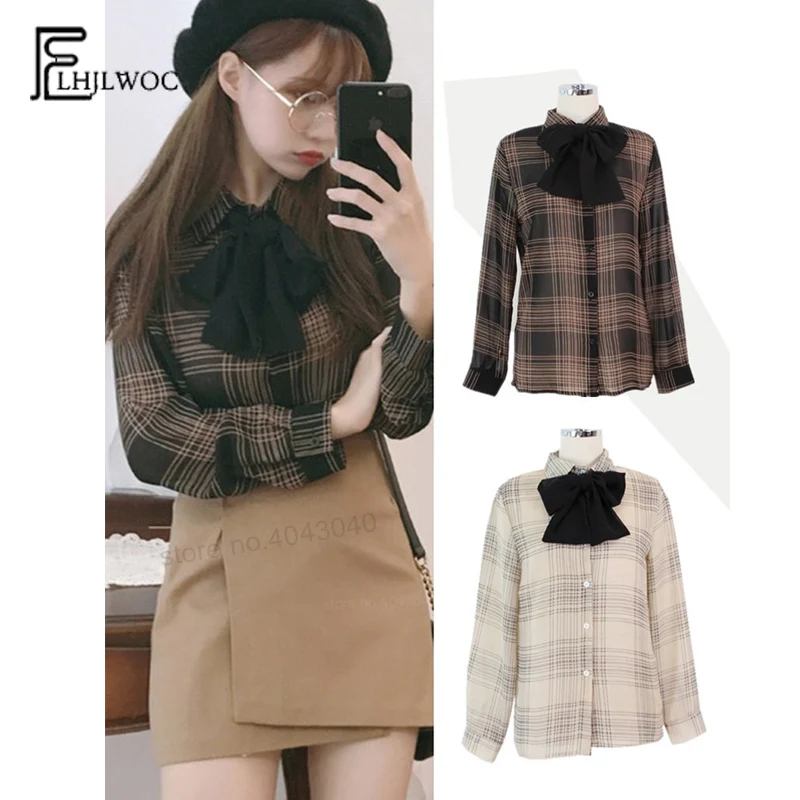 Chiffon Blouses Shirts Women Fashion Japan Korean Preppy Style Long Sleeve Autumn Fall Basic Shirt Cute Sweet Bow Tops 843
Chiffon Blouses Shirts Women Fashion Japan Korean Preppy Style Long Sleeve Autumn Fall Basic Shirt Cute Sweet Bow Tops 843