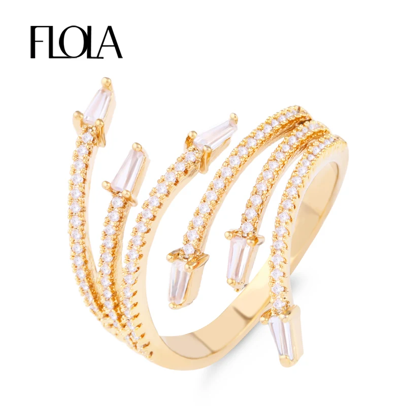 FLOLA Top Quality Full-Zircon Spiral Arrow Gold Rings for Women Valentine Love Present Femme Finger Jewelry Love Ring rigf04
FLOLA Top Quality Full-Zircon Spiral Arrow Gold Rings for Women Valentine Love Present Femme Finger Jewelry Love Ring rigf04