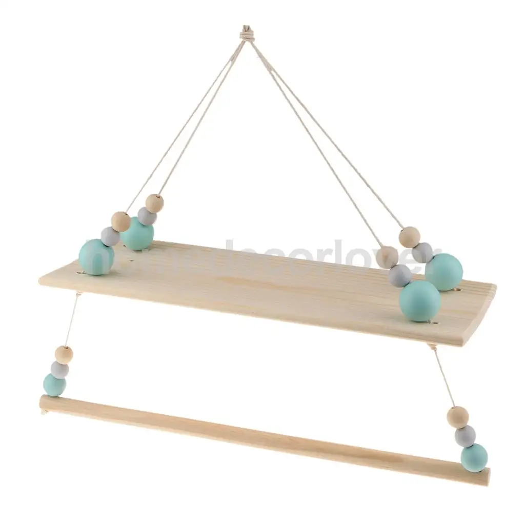Wall Hanging Wooden Shelves Floating Wall Shelf Home Decor Baby Kids Room Storage Holder Hanger