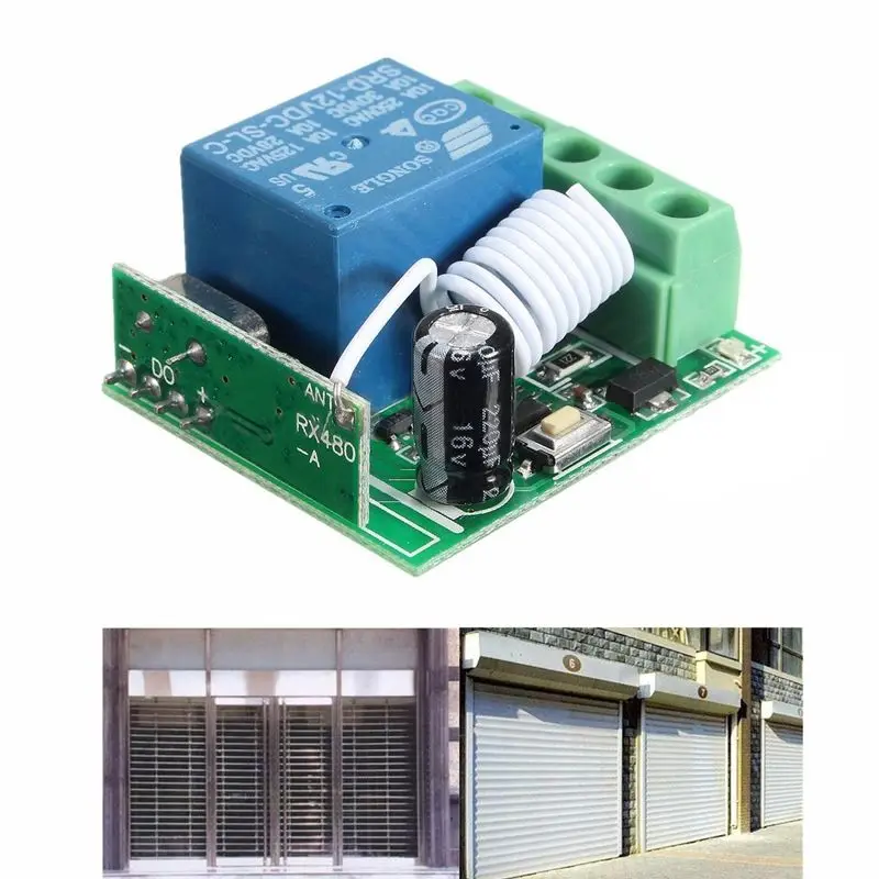12V 10A 1 Channel Wireless RF Remote Control 433MHZ Pro Relay Remote Switch Transmitter+Receiver For Garage Door RGB lights