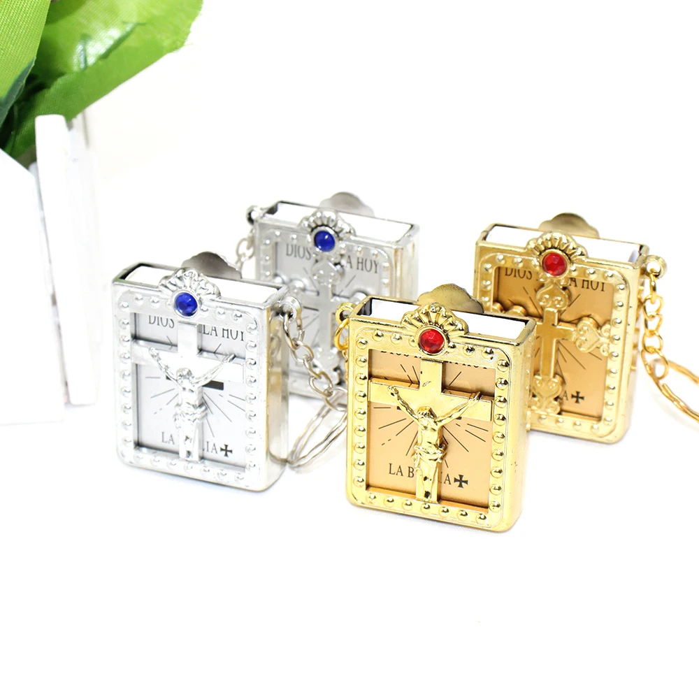 10pcs Spanish Version Mini Religious Christian Jesus Cross Bible Keychain Key Chain Key Ring Key Holder Holy commemorative gifts
10pcs Spanish Version Mini Religious Christian Jesus Cross Bible Keychain Key Chain Key Ring Key Holder Holy commemorative gifts