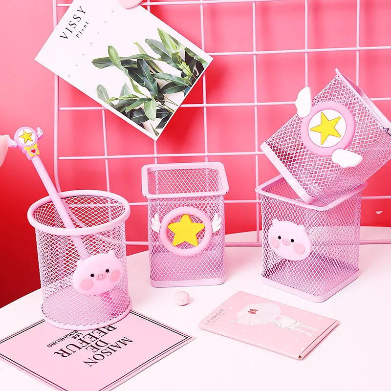 LF Sxsounai Metal Iron Organizer Storage Case Cute Square Round Pink Pig Stars Stationery Hollow Storage Box Desktop Accessories
LF Sxsounai Metal Iron Organizer Storage Case Cute Square Round Pink Pig Stars Stationery Hollow Storage Box Desktop Accessories