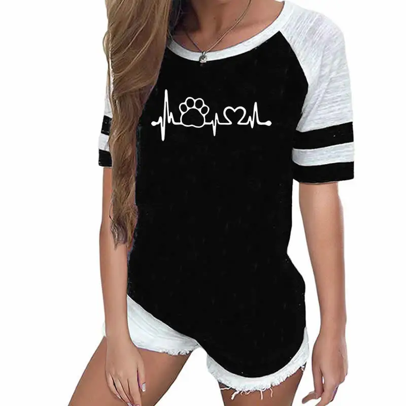 2018 New Fashion Dog Paw Raglan Print Shirt Women T-Shirt Female Harajuku Punk Tops Cute Femme
2018 New Fashion Dog Paw Raglan Print Shirt Women T-Shirt Female Harajuku Punk Tops Cute Femme