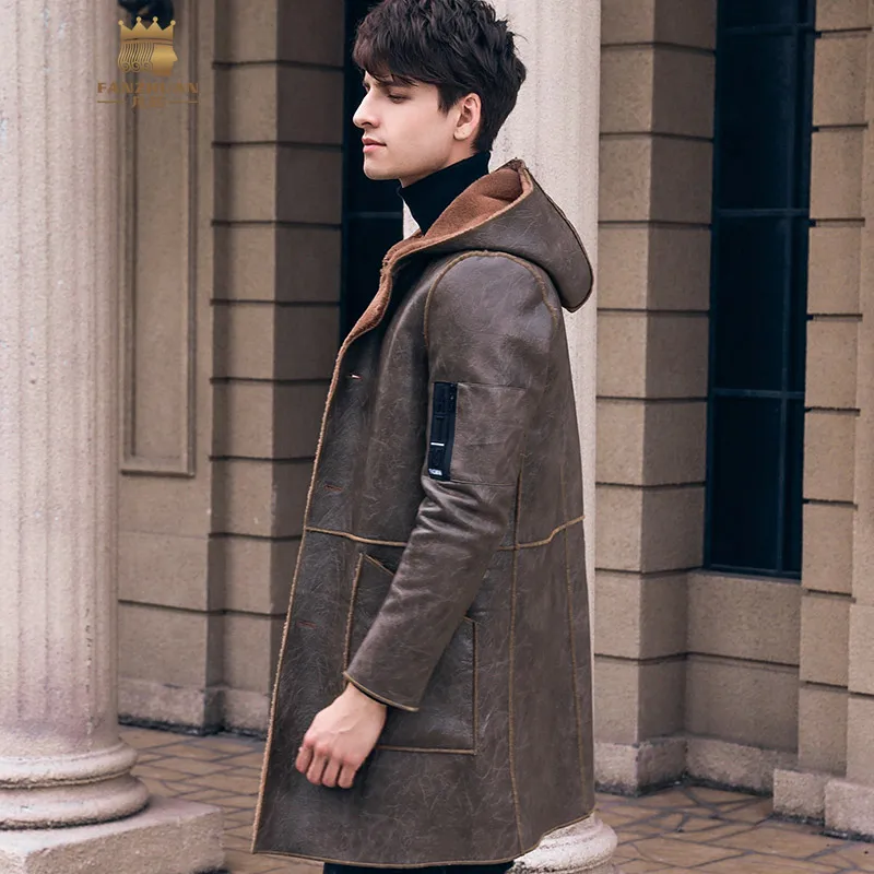 FANZHUAN Free Shipping New 2018 male Men's man LONG thick warm plus velvet brown coat hooded slim PU leather jacket 820054
FANZHUAN Free Shipping New 2018 male Men's man LONG thick warm plus velvet brown coat hooded slim PU leather jacket 820054