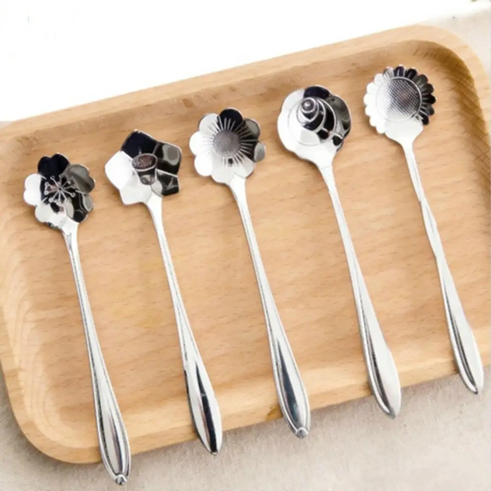 5Pcs Creative Stainless Steel Flowers Shape Coffee Tea Milk Spoon Teaspoons Ice Cream Dessert Soda Spoons Tableware Kitchen Tool
5Pcs Creative Stainless Steel Flowers Shape Coffee Tea Milk Spoon Teaspoons Ice Cream Dessert Soda Spoons Tableware Kitchen Tool