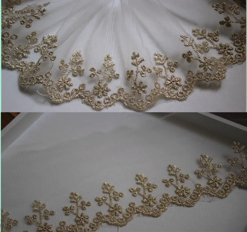 9cm or 3.543inch wide -14yards/lot White Mesh Based Gold Thread Embroidered Tulle Lace for Garment Decoration
9cm or 3.543inch wide -14yards/lot White Mesh Based Gold Thread Embroidered Tulle Lace for Garment Decoration