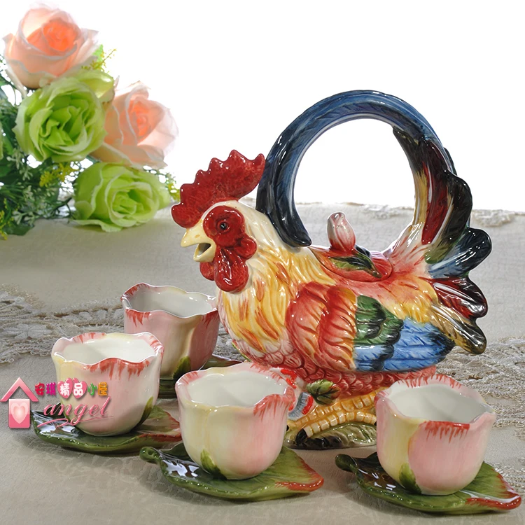 ceramic rooster Coffee Tea Sets Coffee pot and cup Wedding decoration cock home decor crafts room decoration porcelain figurine
ceramic rooster Coffee Tea Sets Coffee pot and cup Wedding decoration cock home decor crafts room decoration porcelain figurine