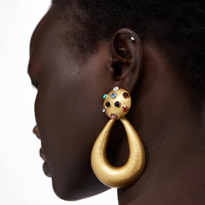 Girlgo Fashion ZA Metal Water Drop Earrings For Women Bohemia Big Multicolor Crystal Dangle Earrings Wholesale Wedding Jewelry
Girlgo Fashion ZA Metal Water Drop Earrings For Women Bohemia Big Multicolor Crystal Dangle Earrings Wholesale Wedding Jewelry
