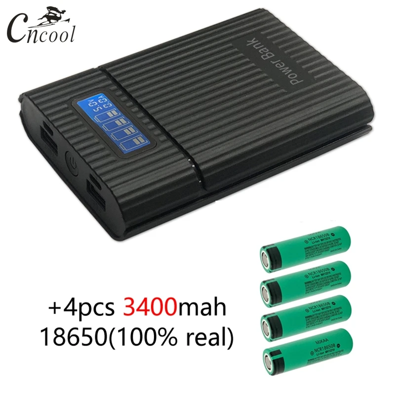 Cncool DIY 4*3400mAh Power Bank with LED 18650 Portable USB Powerbank Mobile Charger for Phones and Tablets
Cncool DIY 4*3400mAh Power Bank with LED 18650 Portable USB Powerbank Mobile Charger for Phones and Tablets