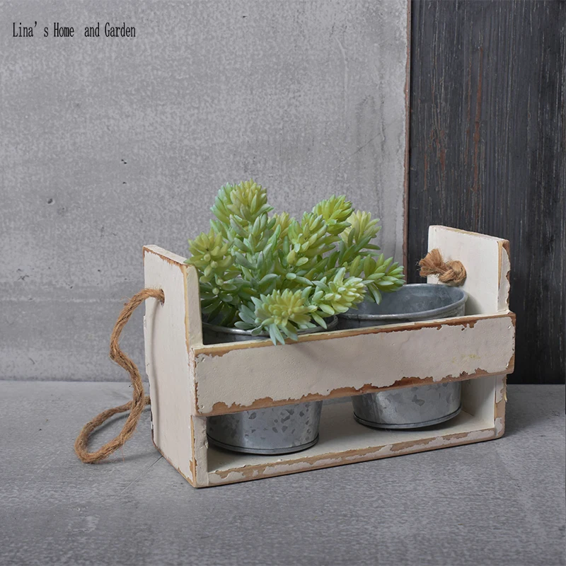handcraft vintage retro double galvanized zinc mini flower pots with wood holder
handcraft vintage retro double galvanized zinc mini flower pots with wood holder
