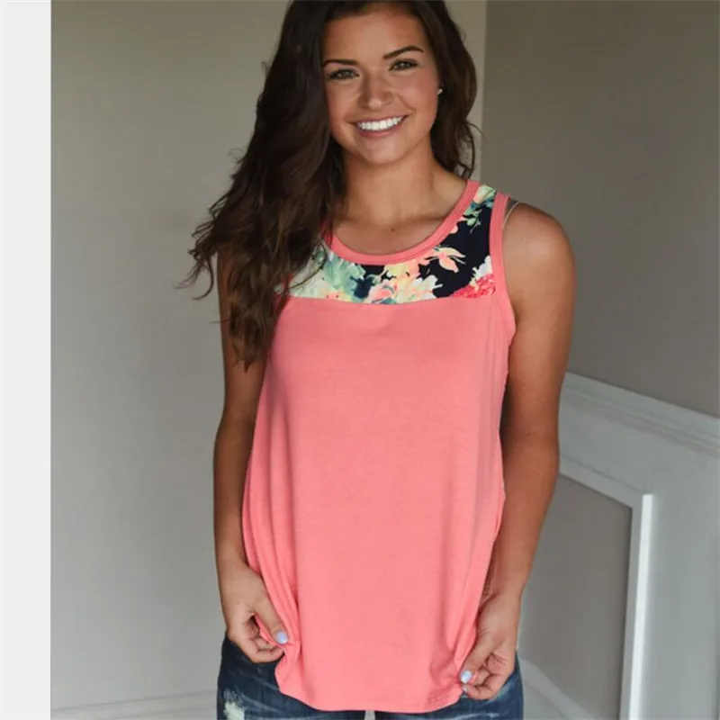2019 Summer Loose Casual Solid Color Flowers Printed Patchwork Tank Top Cool Sleeveless Female T-shirt Plus Size Women clothing
2019 Summer Loose Casual Solid Color Flowers Printed Patchwork Tank Top Cool Sleeveless Female T-shirt Plus Size Women clothing