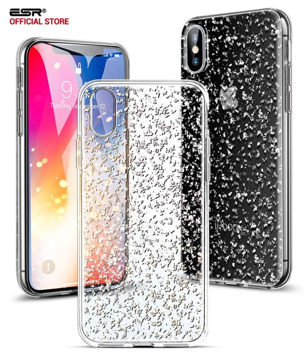 Case for iphone X Cover ESR Bling Sparkly Glitter Crystal Transparent Case Hard PC+Soft TPU Bumper for iPhone X Fundas Coque
Case for iphone X Cover ESR Bling Sparkly Glitter Crystal Transparent Case Hard PC+Soft TPU Bumper for iPhone X Fundas Coque