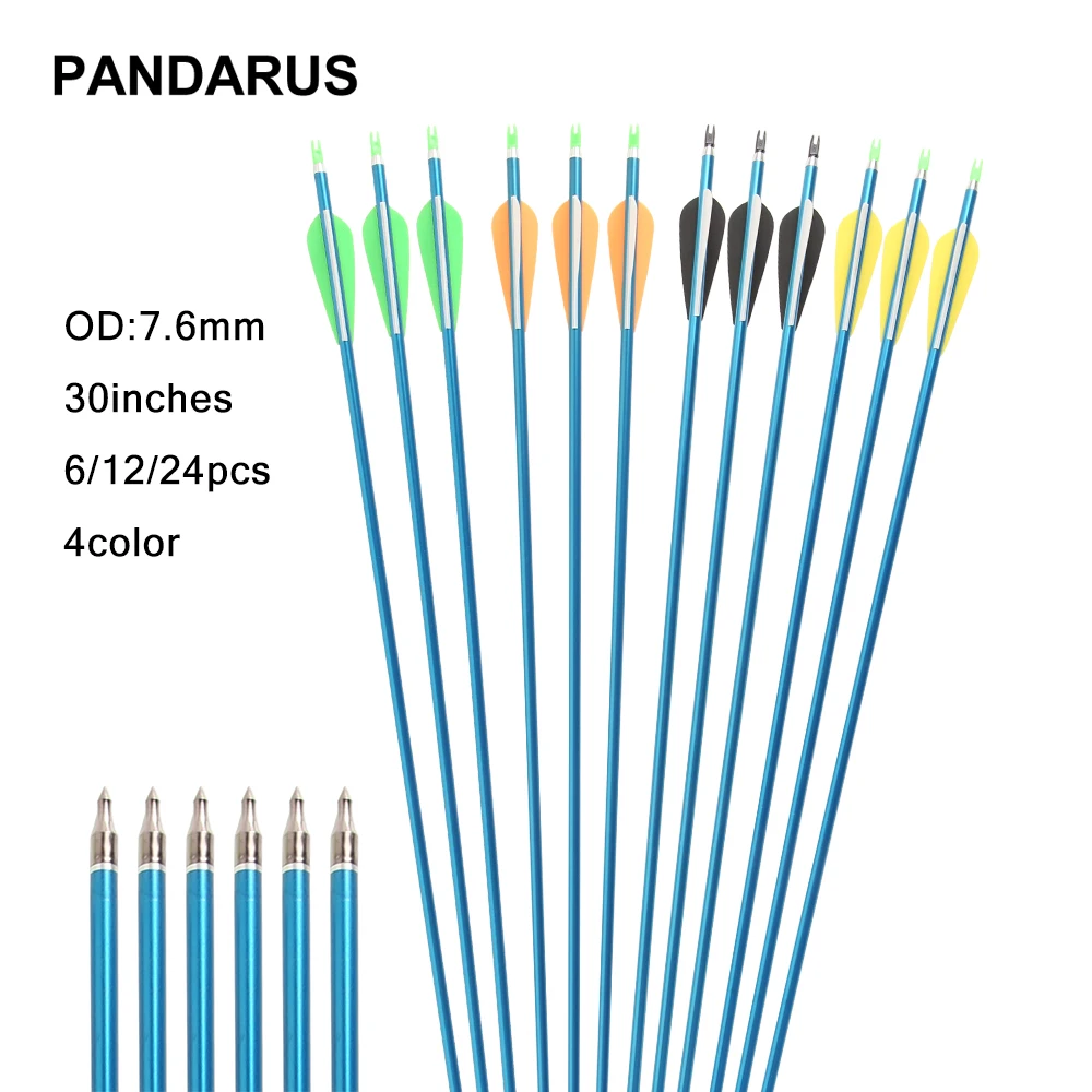 PANDARUS 6/12/24 pcs/lot 30inches Spine 500 Aluminum Arrow with 4 Color for Recurve/Compound Bows Archery Hunting
PANDARUS 6/12/24 pcs/lot 30inches Spine 500 Aluminum Arrow with 4 Color for Recurve/Compound Bows Archery Hunting