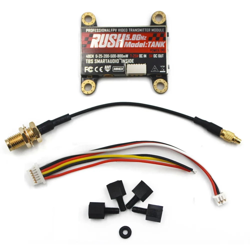 RUSH VTX TANK 5.8G 48CH 25mW/200mW/500mW/800mW Switchable 7-25V AV Transmitter RaceBand / LowRace Built-in TBS Smartaudio
RUSH VTX TANK 5.8G 48CH 25mW/200mW/500mW/800mW Switchable 7-25V AV Transmitter RaceBand / LowRace Built-in TBS Smartaudio