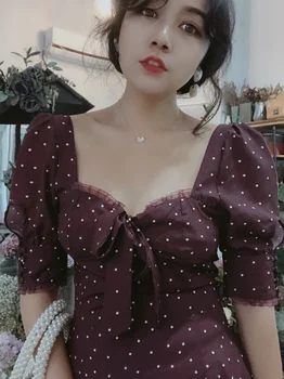 Women Dress Rushed Polyester Vintage A-line Dot 2019 Summer New Dress Wave Point French Retro Lace Square Collar Chest Woman
Women Dress Rushed Polyester Vintage A-line Dot 2019 Summer New Dress Wave Point French Retro Lace Square Collar Chest Woman