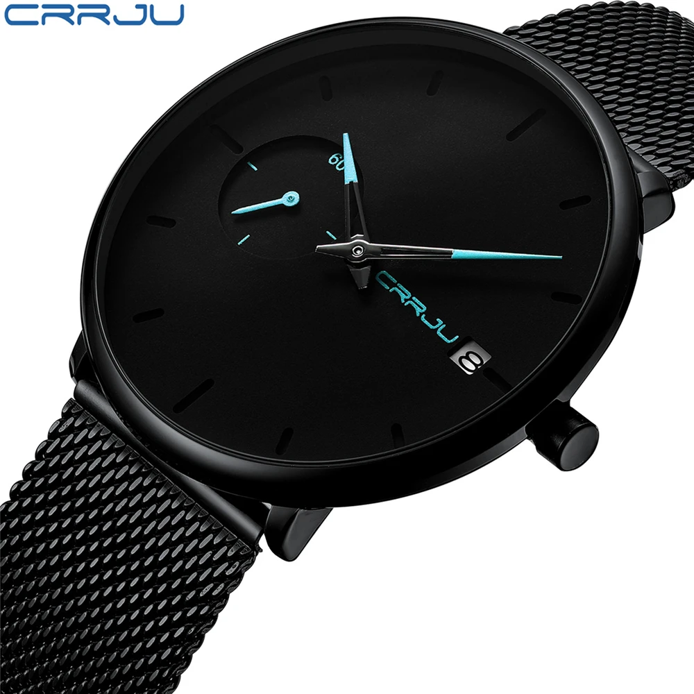 Mens Watches Charm Stainless Steel Mesh Strap Analog Quartz CRRJU Top Brand Men's Wrist Watch 30M Water Resistant Male Clock
Mens Watches Charm Stainless Steel Mesh Strap Analog Quartz CRRJU Top Brand Men's Wrist Watch 30M Water Resistant Male Clock