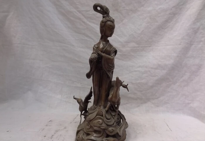 Collectible bronze S1355 12" Chinese Pure Bronze Buddhist MaGu Xian Kwan-Yin Goddess Deer Crane Statue (B0413)
Collectible bronze S1355 12" Chinese Pure Bronze Buddhist MaGu Xian Kwan-Yin Goddess Deer Crane Statue (B0413)
