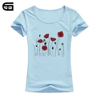 Poppy Flowers Women T Shirt Short Sleeve Slim Lady Tops Red Flowers Printed Girl's t-shirt Novelty Famale Tee B140
Poppy Flowers Women T Shirt Short Sleeve Slim Lady Tops Red Flowers Printed Girl's t-shirt Novelty Famale Tee B140