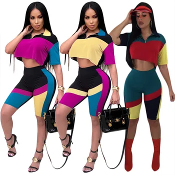 Summer Fashion Stitching Casual Five-pants Suit Hot Pants Night Club Two-piece Suit 2 Piece Set Women Summer Ropa Mujer 2019 Set
Summer Fashion Stitching Casual Five-pants Suit Hot Pants Night Club Two-piece Suit 2 Piece Set Women Summer Ropa Mujer 2019 Set