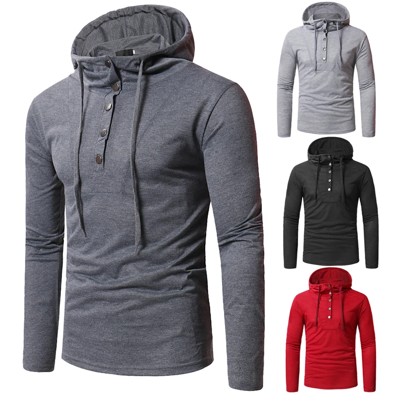 JACKEYWU Casual Men T Shirt 2019 Fashion Button Long Sleeve Hoodded Tshirt Solid Color Slim Men's Clothing Hip Hop Streetwear
JACKEYWU Casual Men T Shirt 2019 Fashion Button Long Sleeve Hoodded Tshirt Solid Color Slim Men's Clothing Hip Hop Streetwear