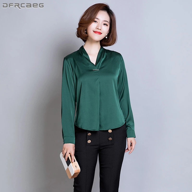 Fashion Korean Style Women Satin Blouse 2018 Autumn Spring Long Sleeve Woman Tops Solid Elegant Ladies Shirts Slim V-Neck Blusas
Fashion Korean Style Women Satin Blouse 2018 Autumn Spring Long Sleeve Woman Tops Solid Elegant Ladies Shirts Slim V-Neck Blusas
