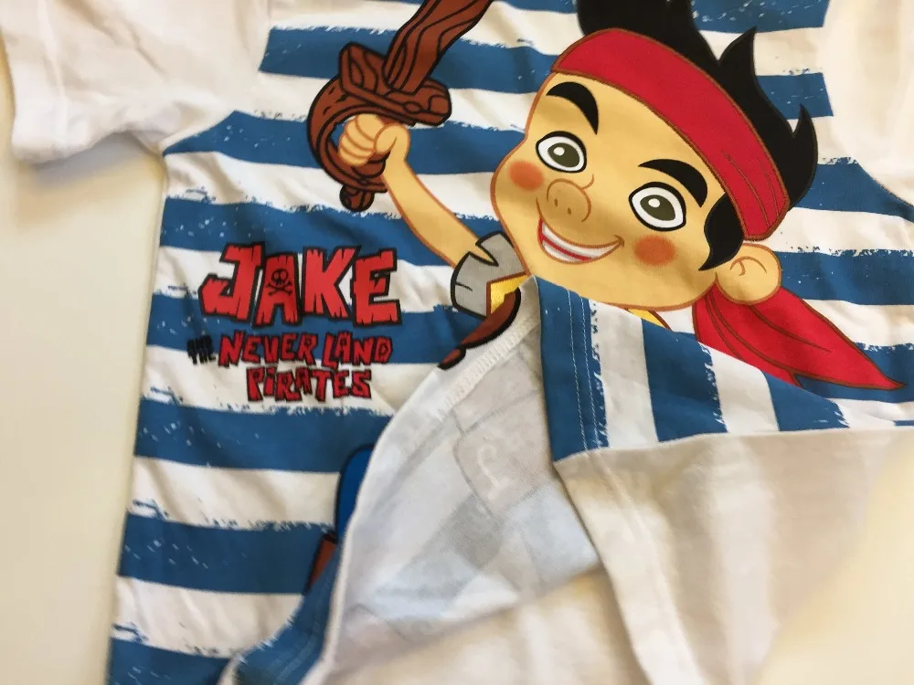 Boys-T-shirt-Clothes-Kids-Baby-Jake-And-The-Neverland-Pirates-Clothing-100-Cotton-Clothes-short
