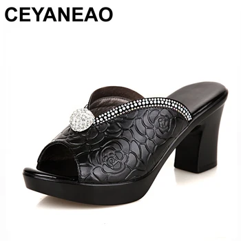CEYANEAO Rhinestone Women sandals comfortable geuine leather thick heels women's casual shoes summer platform sandal
CEYANEAO Rhinestone Women sandals comfortable geuine leather thick heels women's casual shoes summer platform sandal