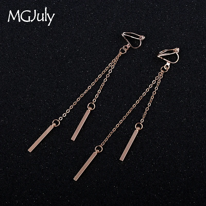 Metal Strip Earrings No Hole Ear Clips Minimalism Metal Tassels Clip on Earrings No Pierced Women Long Earring Jewelry CE109
Metal Strip Earrings No Hole Ear Clips Minimalism Metal Tassels Clip on Earrings No Pierced Women Long Earring Jewelry CE109