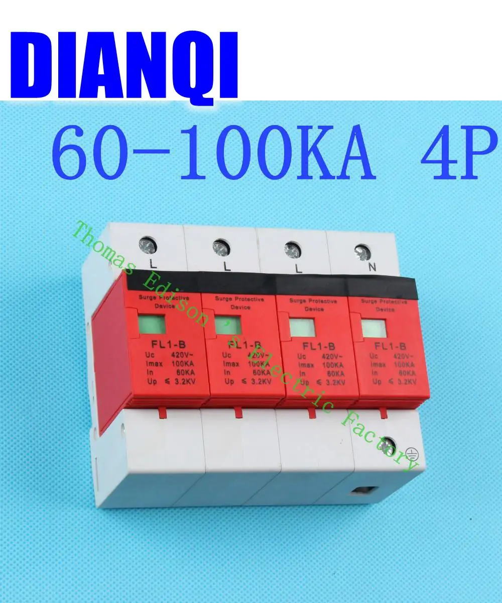 SPD 4P 60KA~100KA D ~420VAC Household Surge Protector Protective Low-voltage Arrester Device Surge Protective Device
SPD 4P 60KA~100KA D ~420VAC Household Surge Protector Protective Low-voltage Arrester Device Surge Protective Device