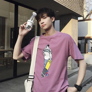 Fashion Skateboard Printing Short Sleeve Super Handsome Youthful Round Neck T-shirt Multicolor Mens Top
Fashion Skateboard Printing Short Sleeve Super Handsome Youthful Round Neck T-shirt Multicolor Mens Top