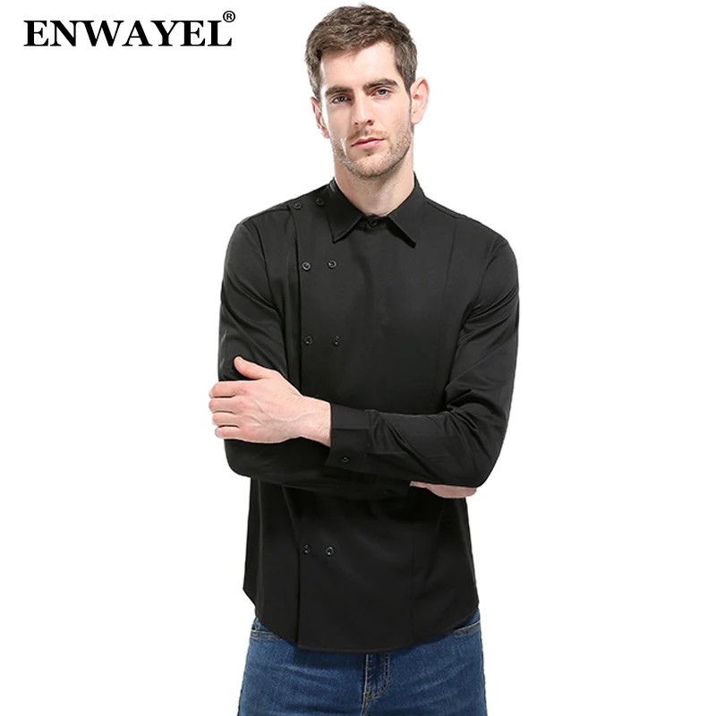 ENWAYEL 2018 Autumn Side Button Casual Shirts For Men Fashion Gothic Style Long Sleeves Slim Fit Male Shirt Blusas Clothing CS37
ENWAYEL 2018 Autumn Side Button Casual Shirts For Men Fashion Gothic Style Long Sleeves Slim Fit Male Shirt Blusas Clothing CS37