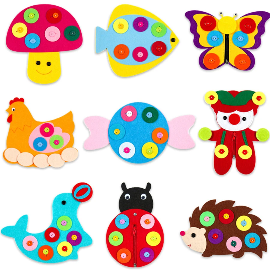 DIY Non-Woven Cartoon Package Button Zipper Clip Kindergarten Montessori Puzzle Handmade Early Learning Crafts Toys for Children
DIY Non-Woven Cartoon Package Button Zipper Clip Kindergarten Montessori Puzzle Handmade Early Learning Crafts Toys for Children